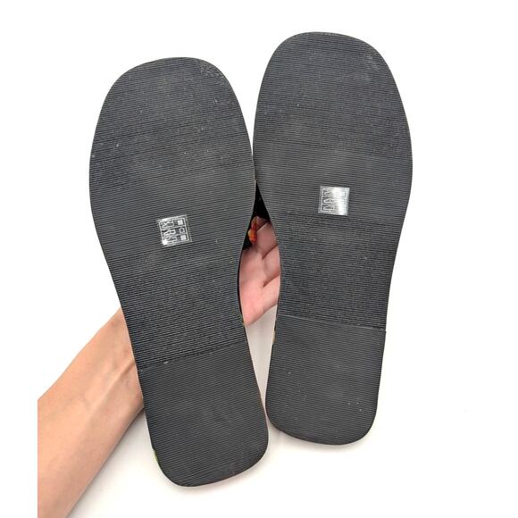 Natori Radial Chikayo Satin Slide Sandal Women's Black/Multi Size US6M EU36.5 - Picture 7 of 11